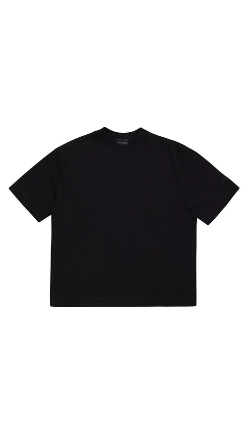 RHINESTONE LOGO BLACK T-SHIRT