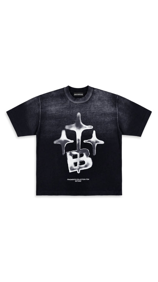 STARS WASHED BLACK OVERSIZED TEE