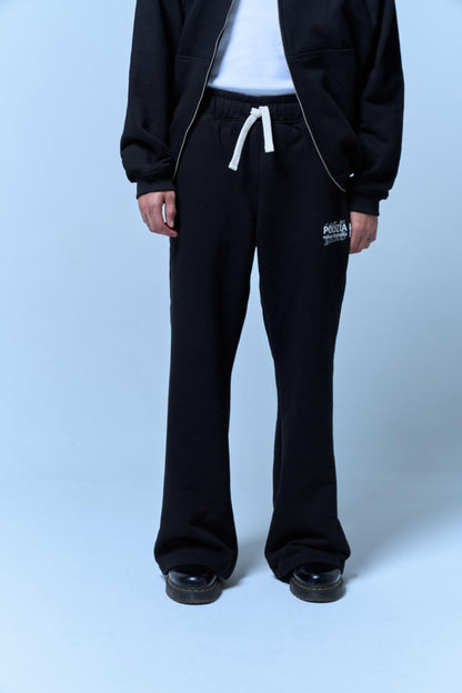 POLIZIA BLACK FLARED SWEATPANTS