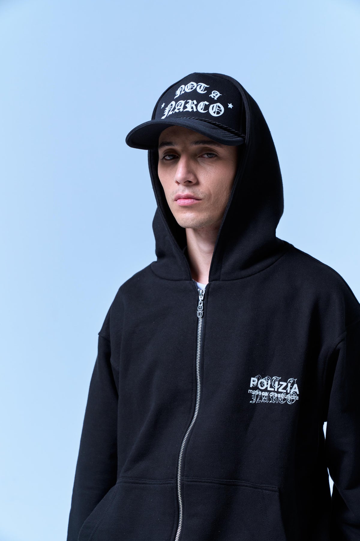 POLIZIA BLACK FLARED SWEATPANTS