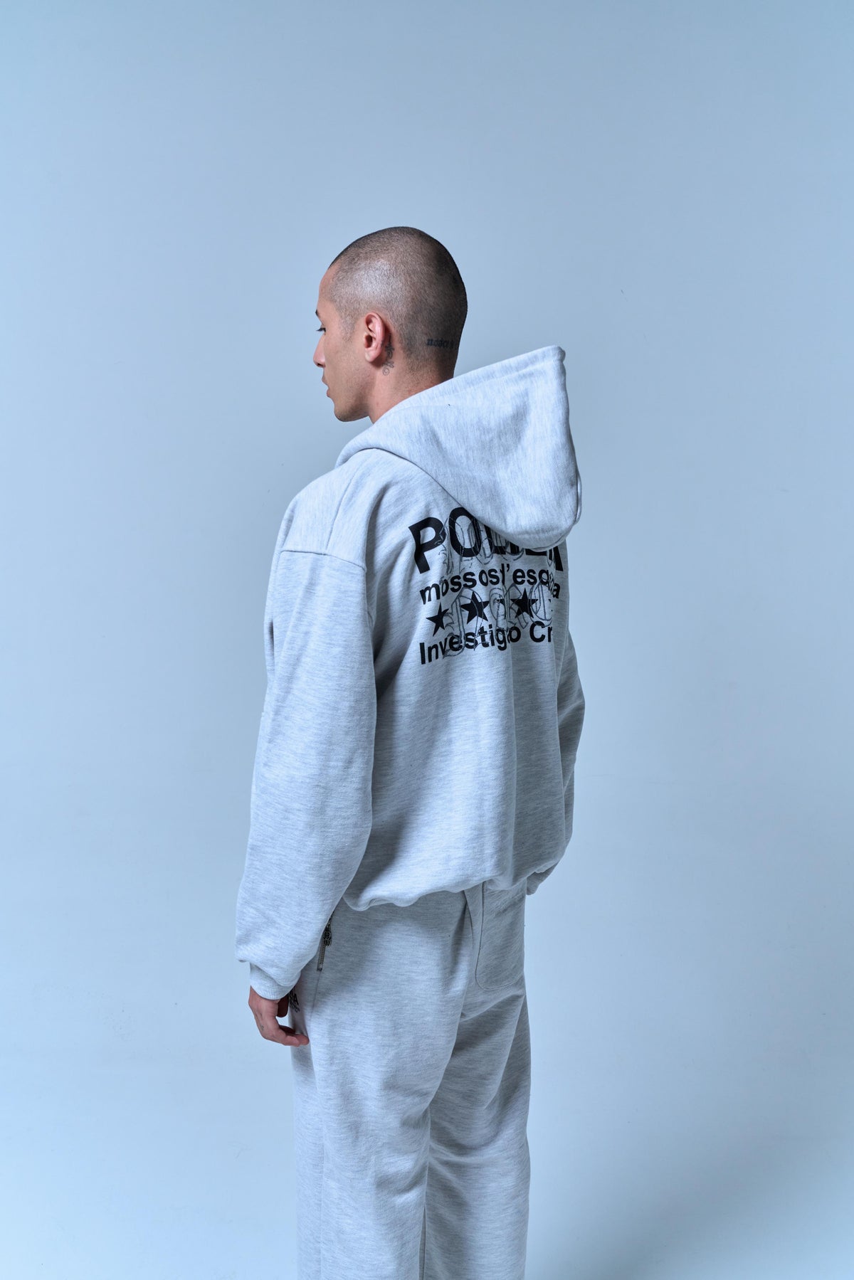 POLIZIA GRAY FLARED SWEATPANTS