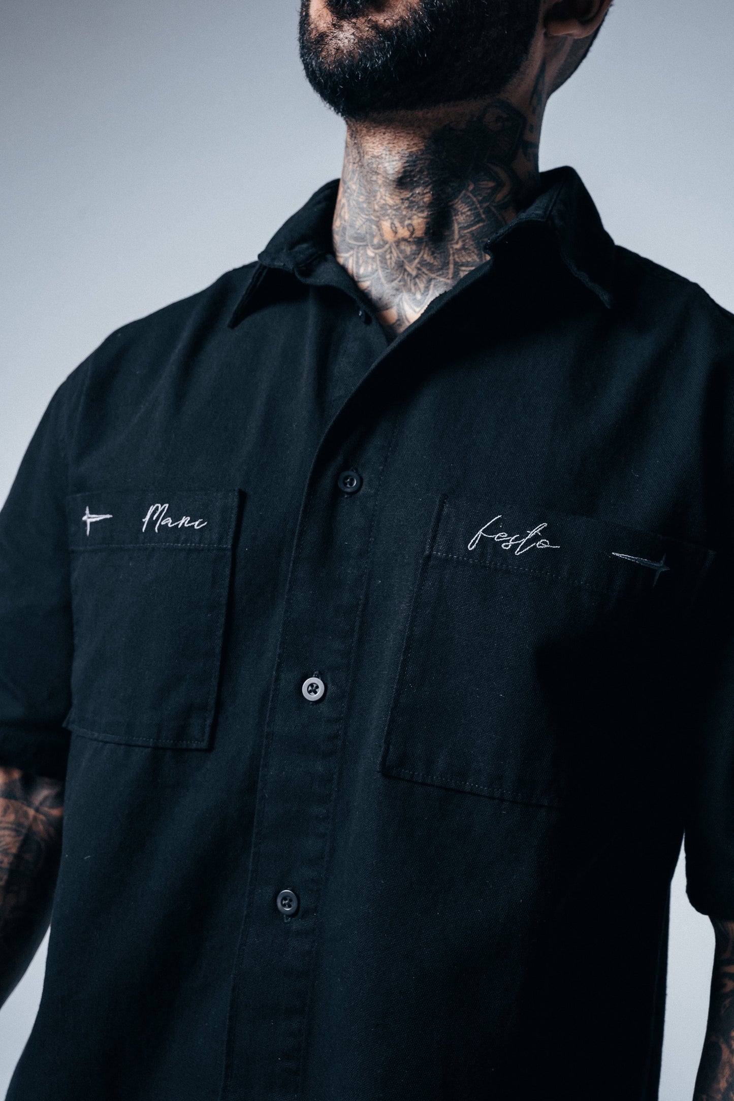 CAMISA BOTONES MIRROR OF SINS NEGRA
