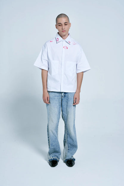 TOO MUCH IRONY! WHITE OVERSHIRT