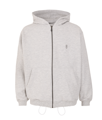MONOGRAM GRAY ZIPPER HOODIE