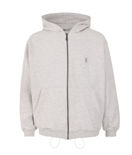 MONOGRAM GRAY ZIPPER HOODIE