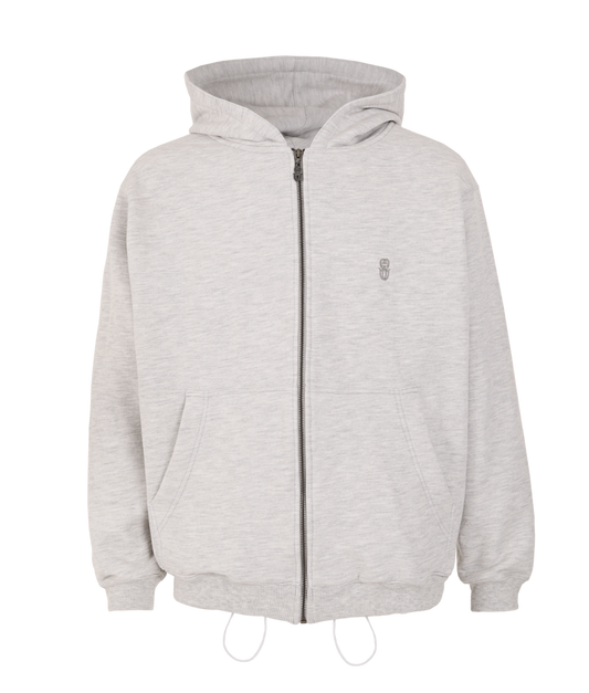MONOGRAM GRAY ZIPPER HOODIE