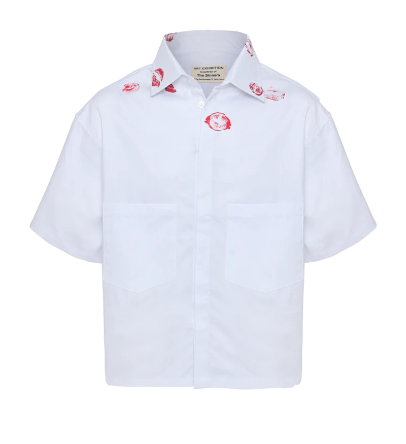 TOO MUCH IRONY! WHITE OVERSHIRT