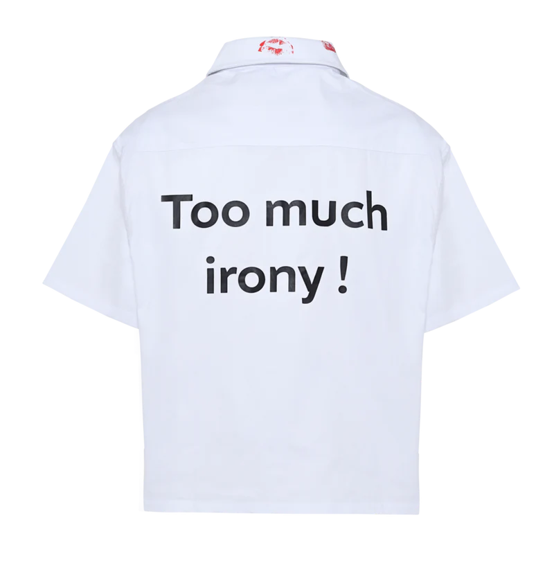 TOO MUCH IRONY! WHITE OVERSHIRT
