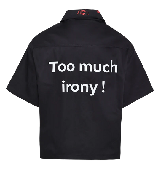 TOO MUCH IRONY! BLACK OVERSHIRT