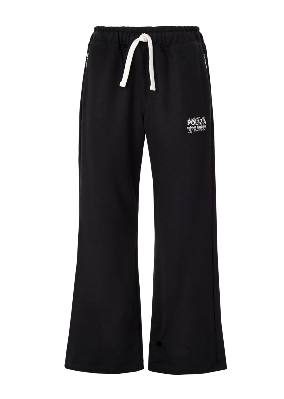 POLIZIA BLACK FLARED SWEATPANTS