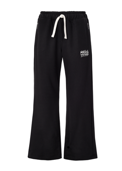POLIZIA BLACK FLARED SWEATPANTS