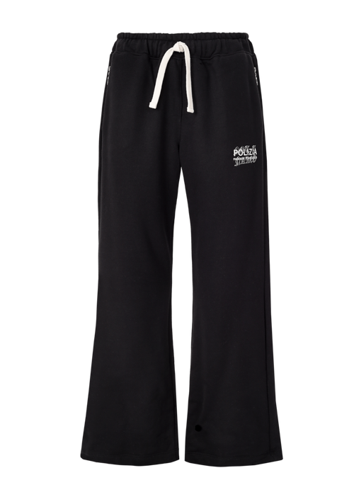 POLIZIA BLACK FLARED SWEATPANTS