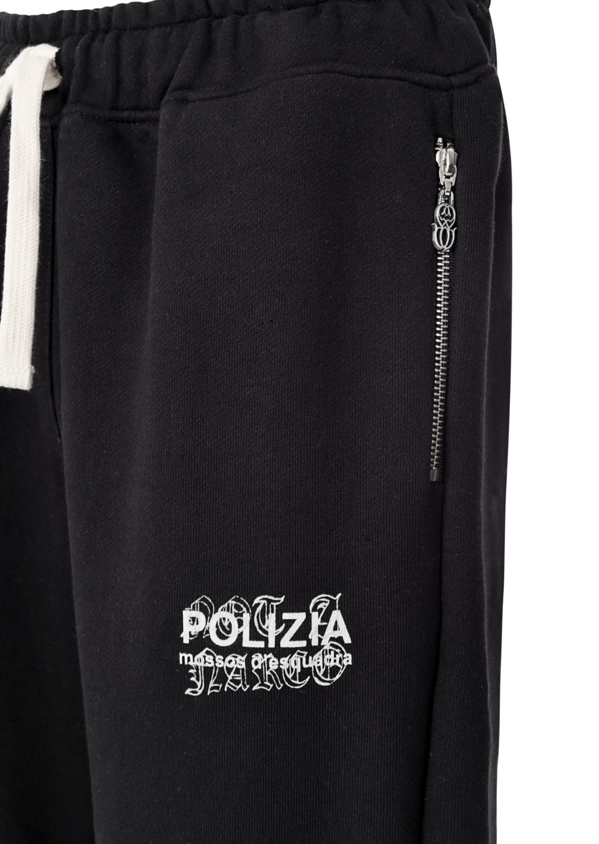POLIZIA BLACK FLARED SWEATPANTS
