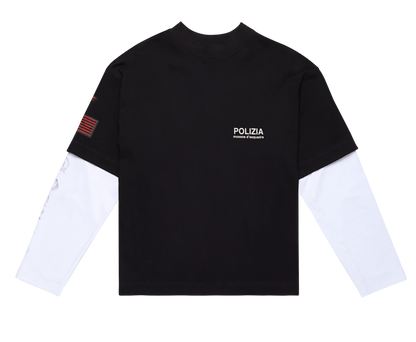 POLIZIA BLACK/WHITE DOUBLE SLEEVE