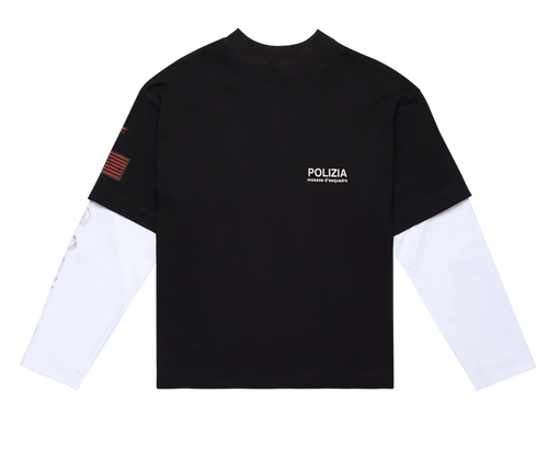 POLIZIA BLACK/WHITE DOUBLE SLEEVE