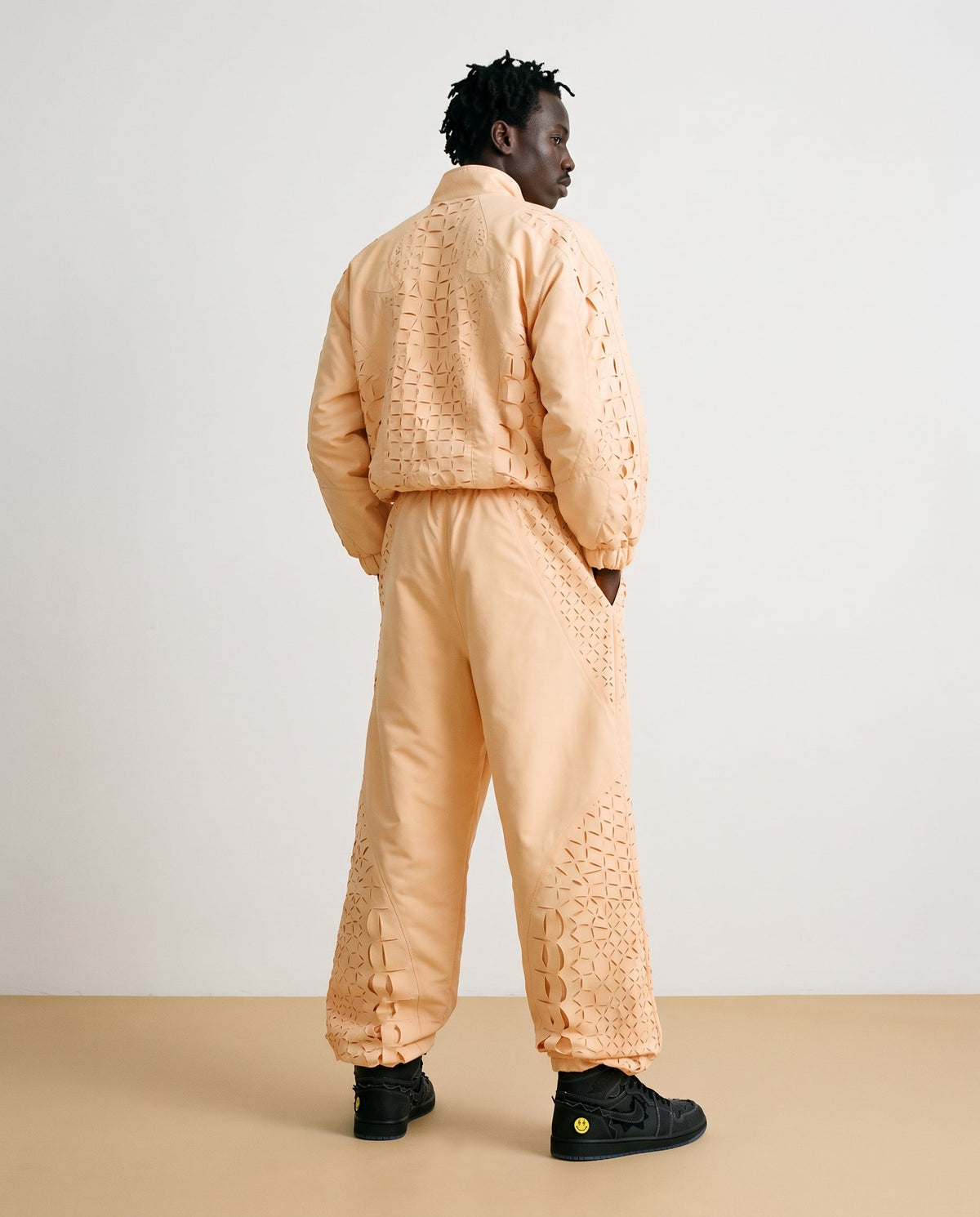 J BALVIN CROC LASER CUT TRACK PANTS YELLOW