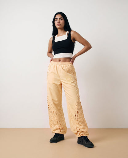 J BALVIN CROC LASER CUT TRACK PANTS YELLOW