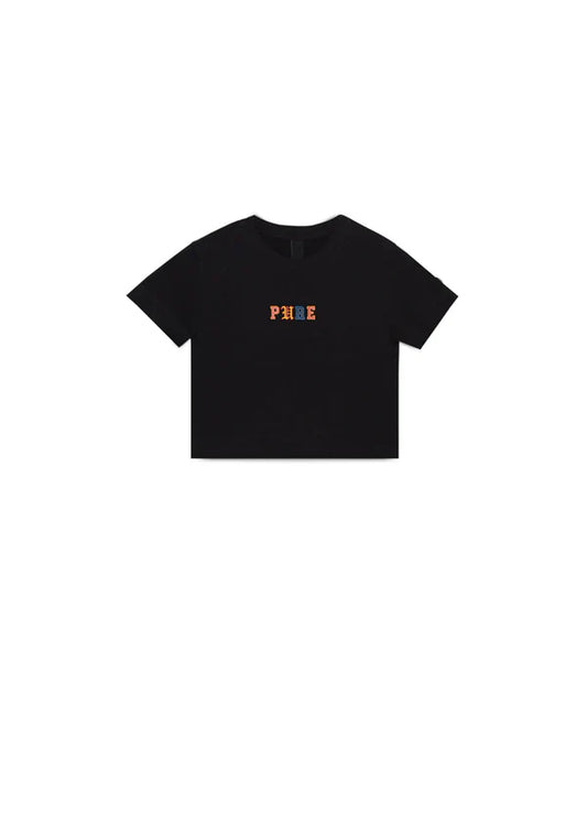 COLLEGE BLACK CROP TOP