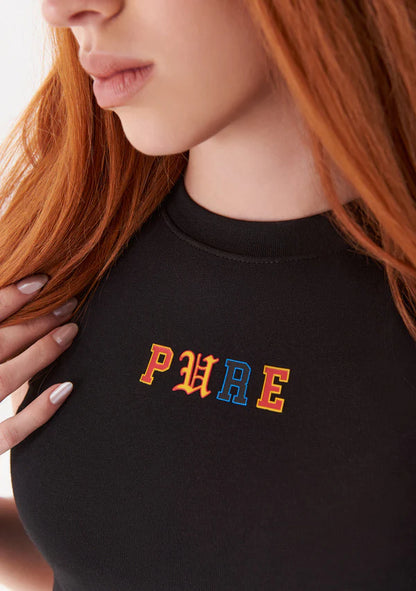 COLLEGE BLACK CROP TOP