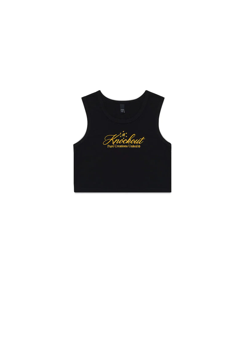 KNOCKOUT BLACK CROP TOP