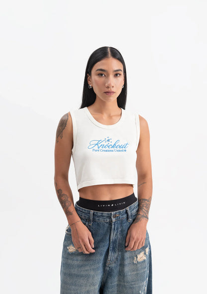 KNOCKOUT WHITE CROP TOP