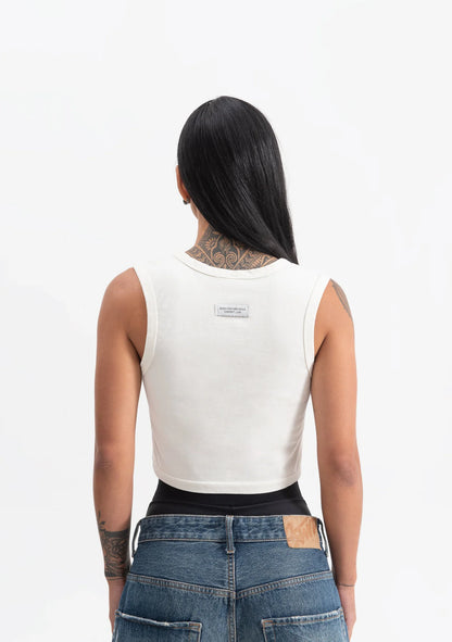 KNOCKOUT WHITE CROP TOP