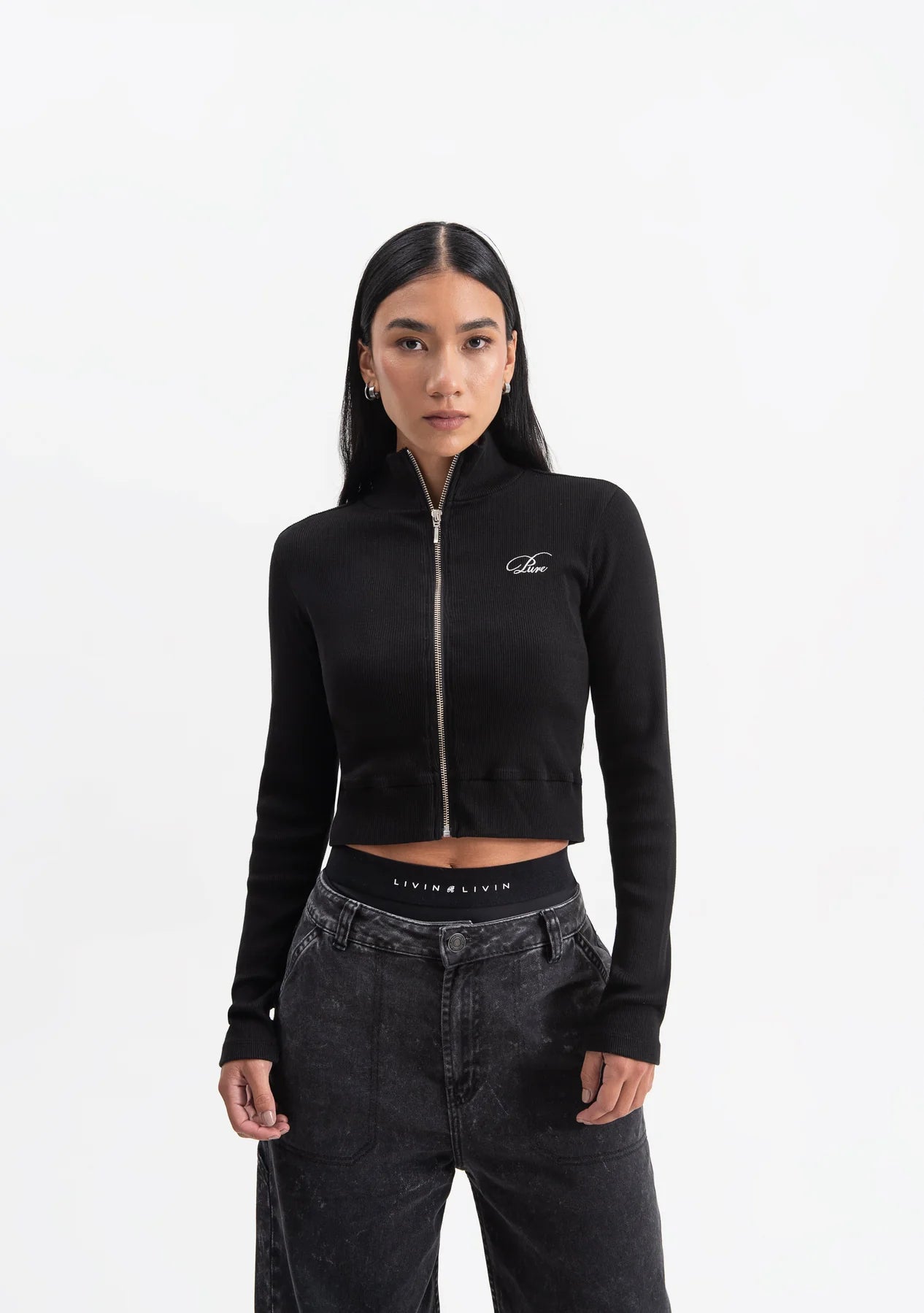 KNOCKOUT BLACK ZIP WOMAN JACKET