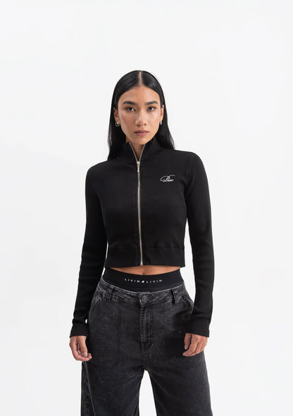 KNOCKOUT BLACK ZIP WOMAN JACKET