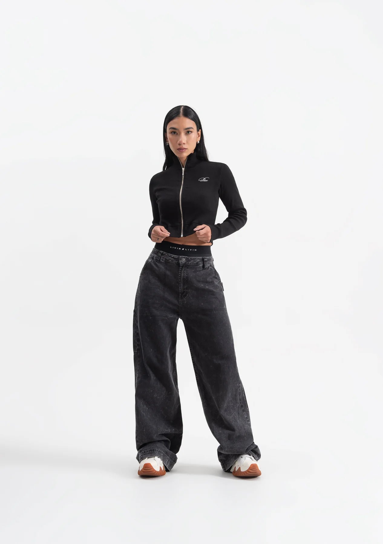 KNOCKOUT BLACK ZIP WOMAN JACKET