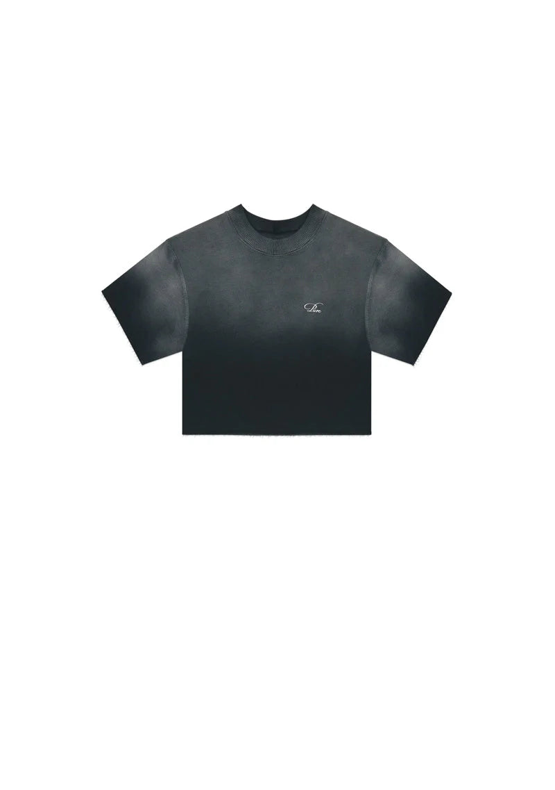 MONCLAIR WASHED BLACK CROP TOP