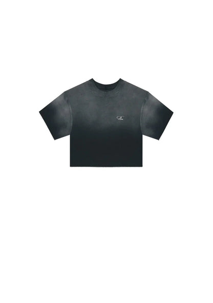 MONCLAIR WASHED BLACK CROP TOP