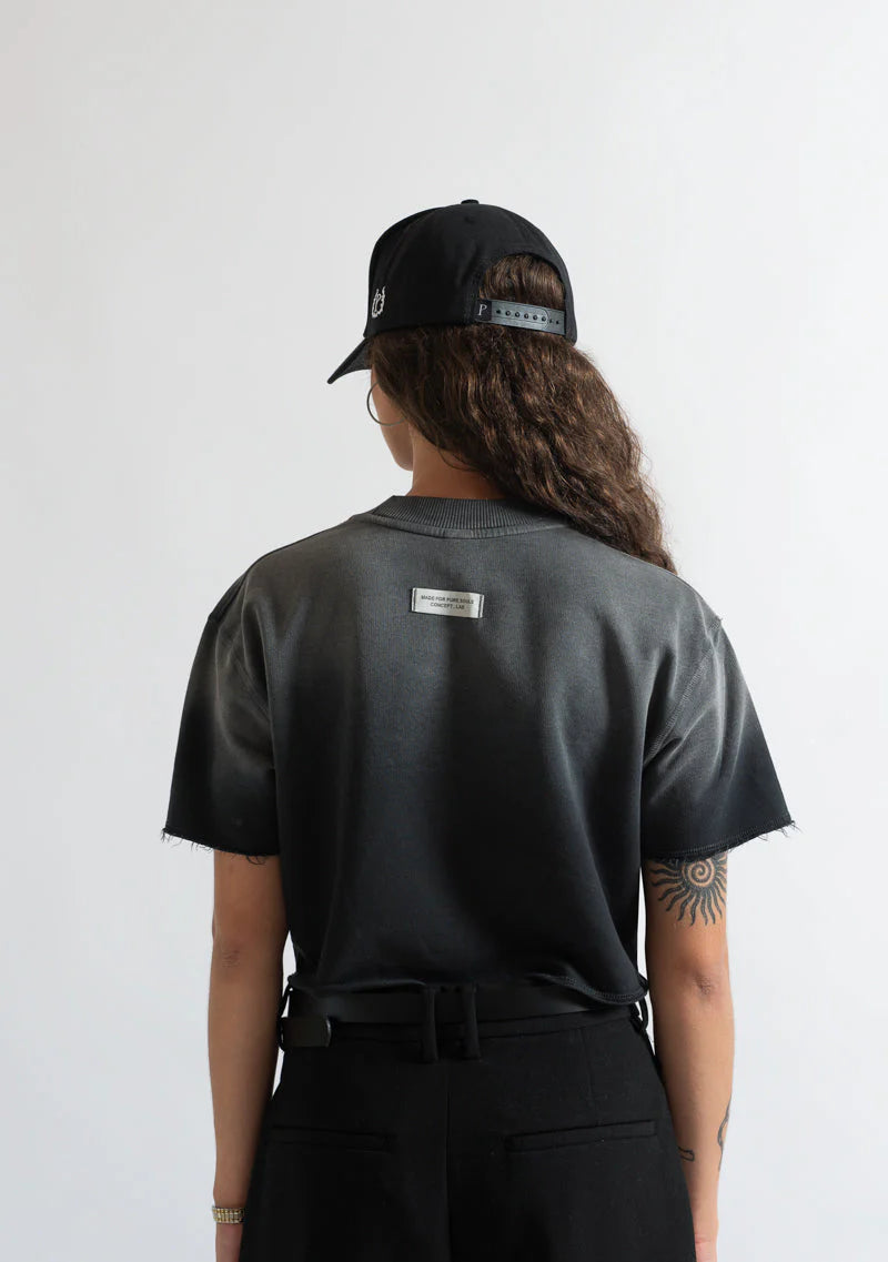 MONCLAIR WASHED BLACK CROP TOP