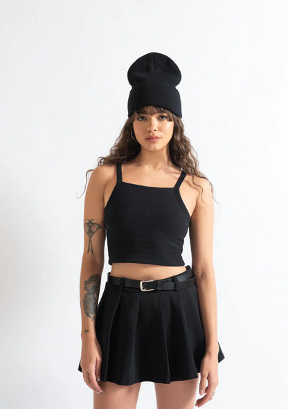 MONCLAIR BLACK CROP TOP