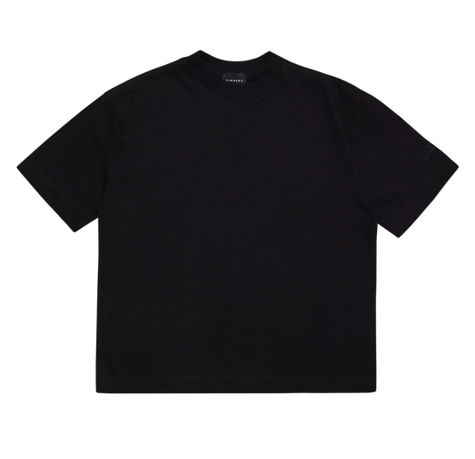 RHINESTONE LOGO BLACK T-SHIRT