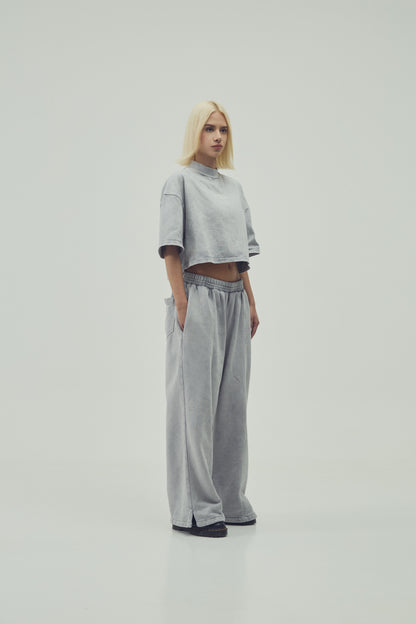 CAMISETA  CROPPED - GRIS