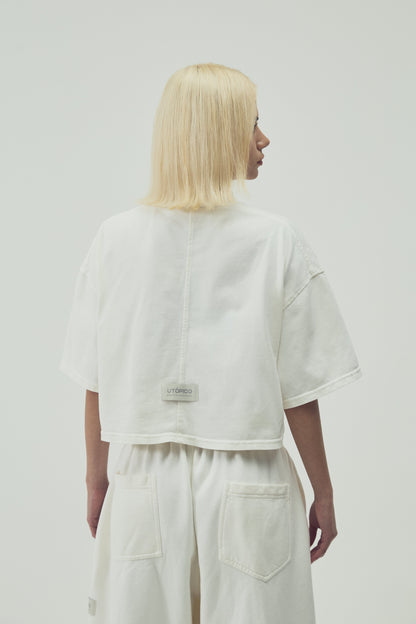 CAMISETA  CROPPED - MARFIL