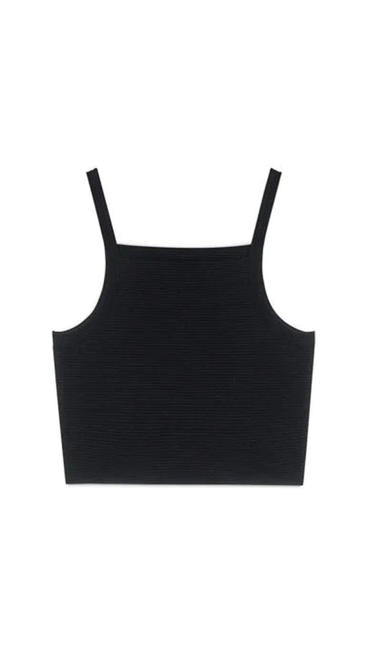 MONCLAIR BLACK CROP TOP