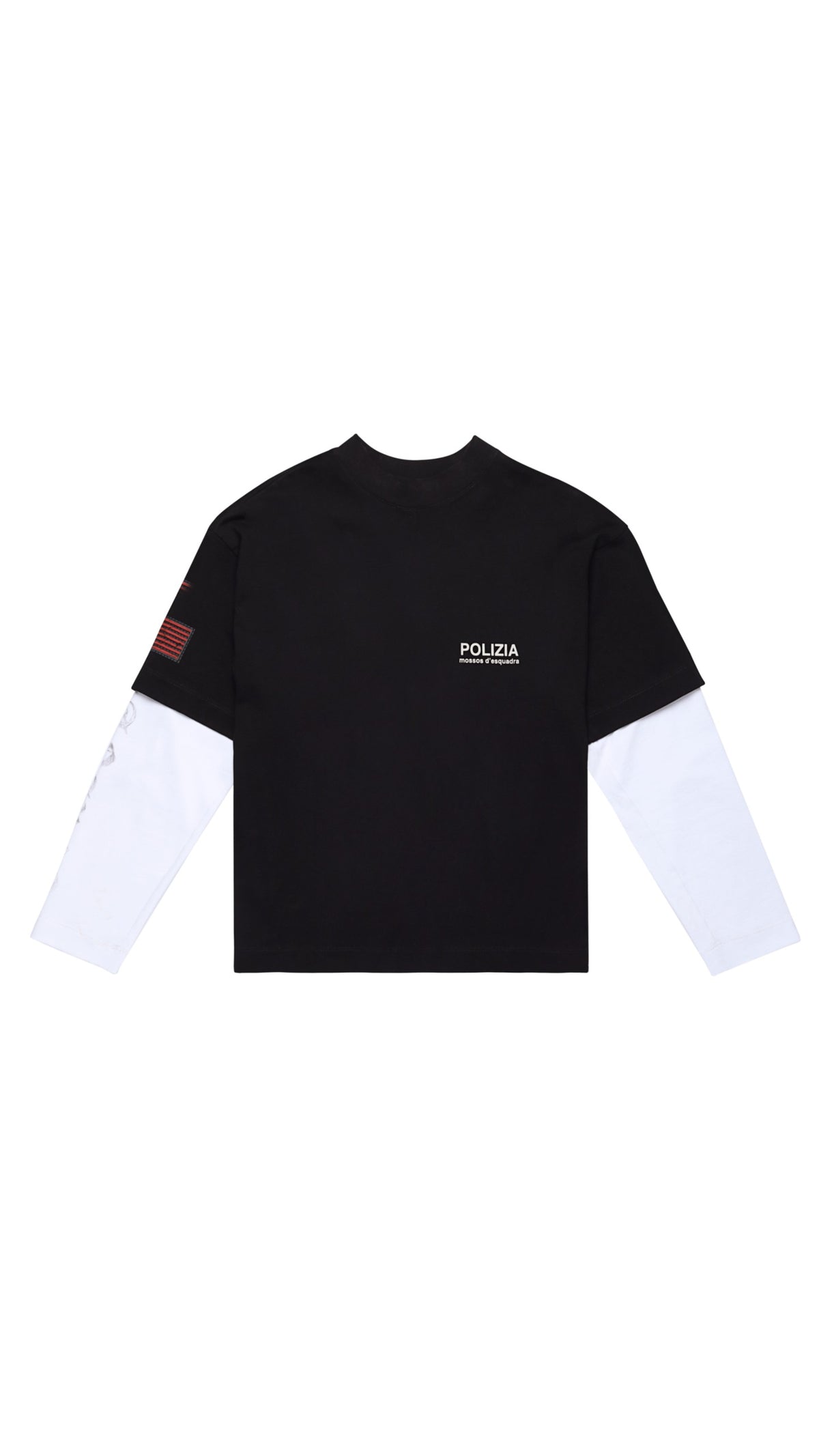 POLIZIA BLACK/WHITE DOUBLE SLEEVE