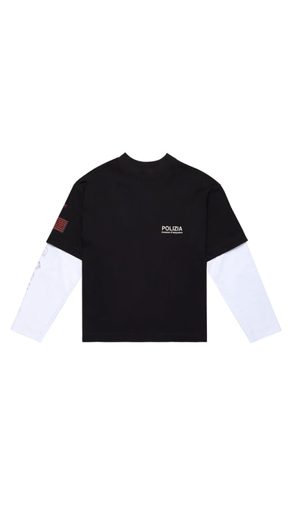 POLIZIA BLACK/WHITE DOUBLE SLEEVE