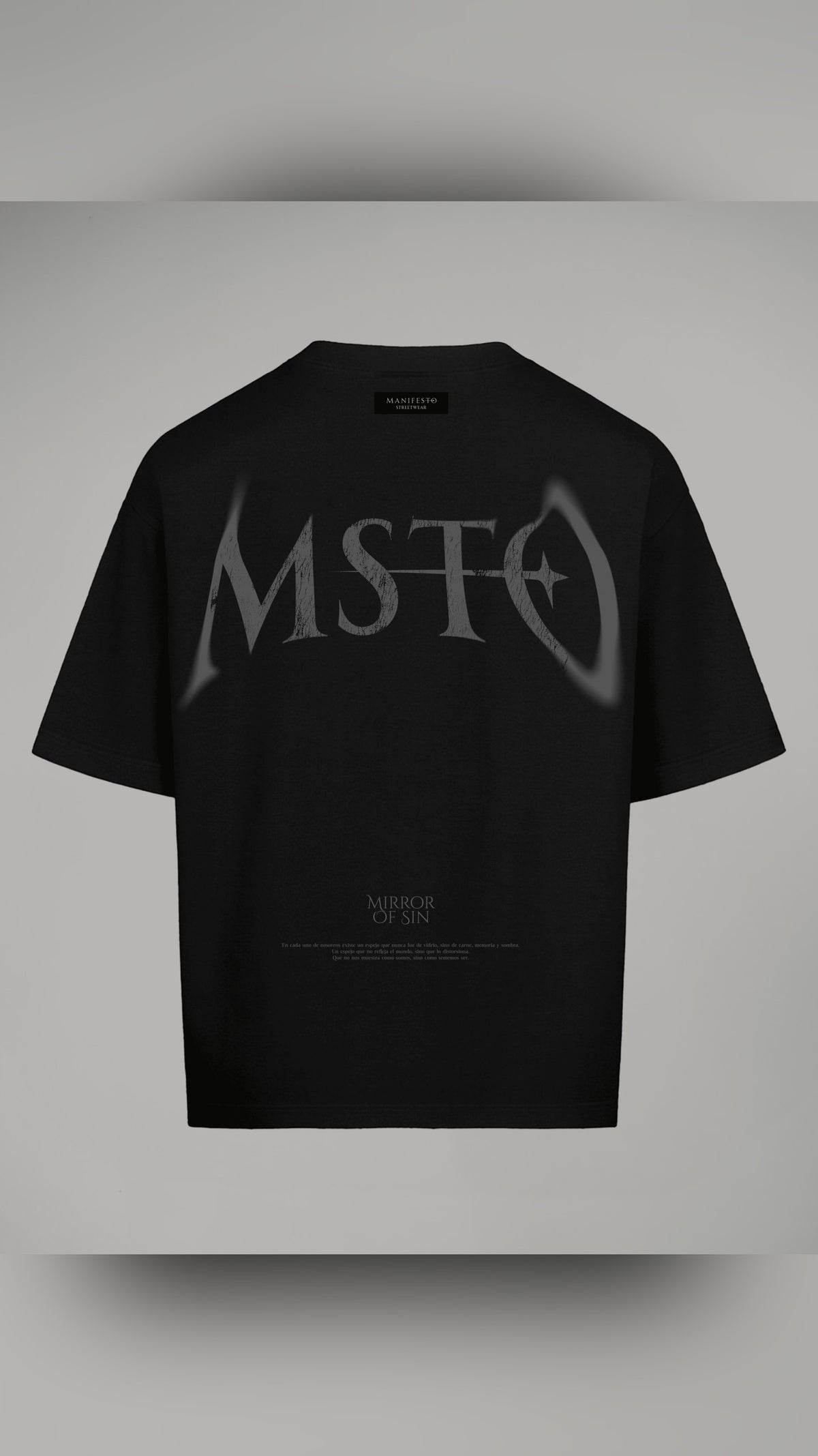 CAMISETA OVERSIZE BÁSICA MOF NEGRA