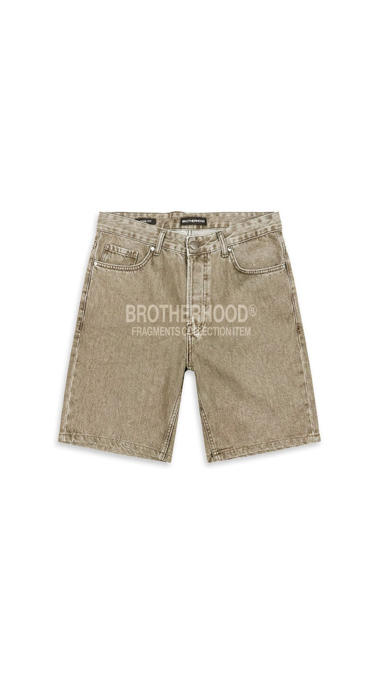 BEIGE DENIM SHORTS