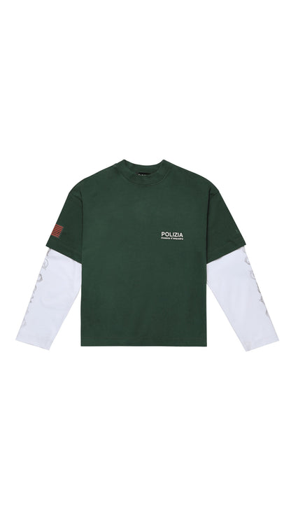 POLIZIA GREEN DOUBLE SLEEVE