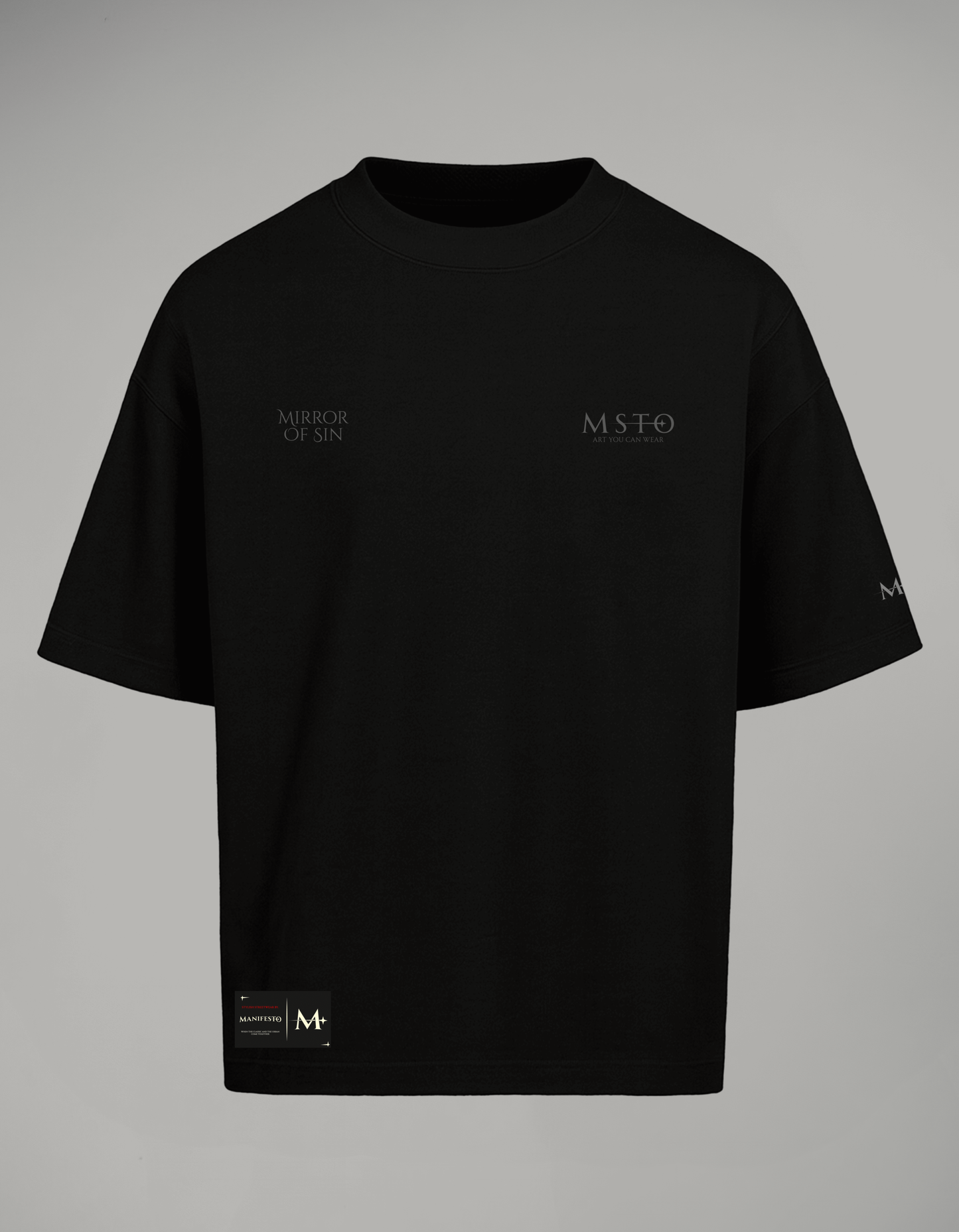 CAMISETA OVERSIZE BÁSICA MOF NEGRA